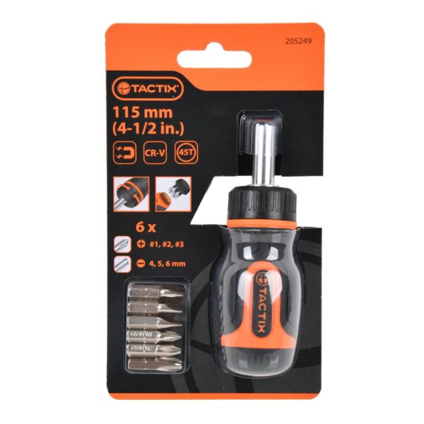 Stubby Ratchet Screwdriver 6pc Set Parts