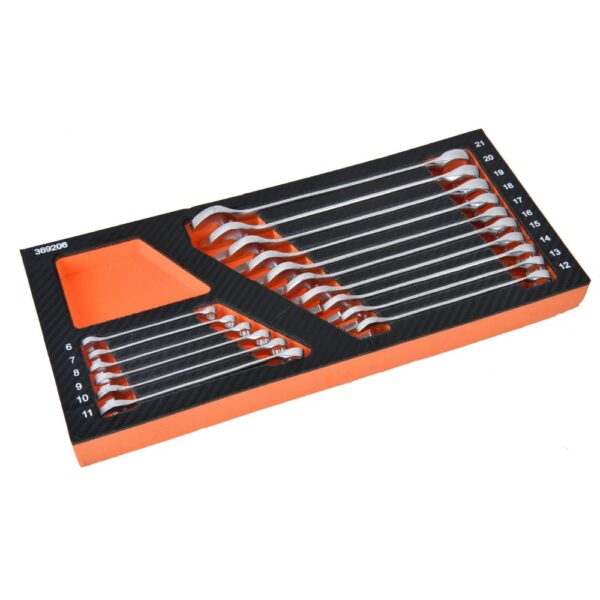 16Pc Metric Combination Spanner Set In EVA Tool Tray