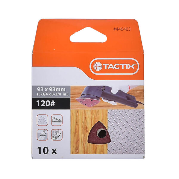 TACTIX 10PC DELTA SANDING SHEETS 93x93mm