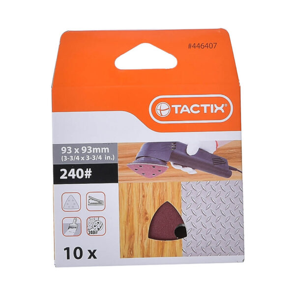 TACTIX 10PC DELTA SANDING SHEETS 93x93mm